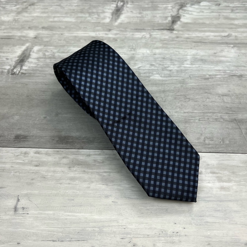 Studio Armand Thiery Black w/ Blue Check Skinny Tie